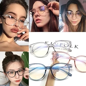 Blue Light Blocking Glasses - Fashion Oval Transparent Frame Reading Glasses Blue Light Eyeglasses Lightweight Anti Eyestrain Computer Gaming Eyewear Unisex