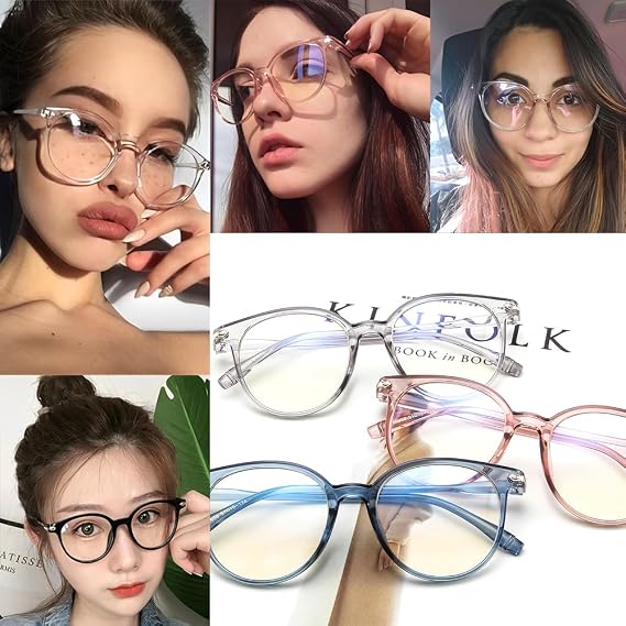 Blue Light Blocking Glasses - Fashion Oval Transparent Frame Reading Glasses Blue Light Eyeglasses Lightweight Anti Eyestrain Computer Gaming Eyewear Unisex