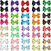 QtGirl 40pcs 2.5" Pigtail Mini Hair Bow Alligator Clips with Hairbows Holder Hair Clips Hanger for Babies Girls Kids Toddlers in Pair