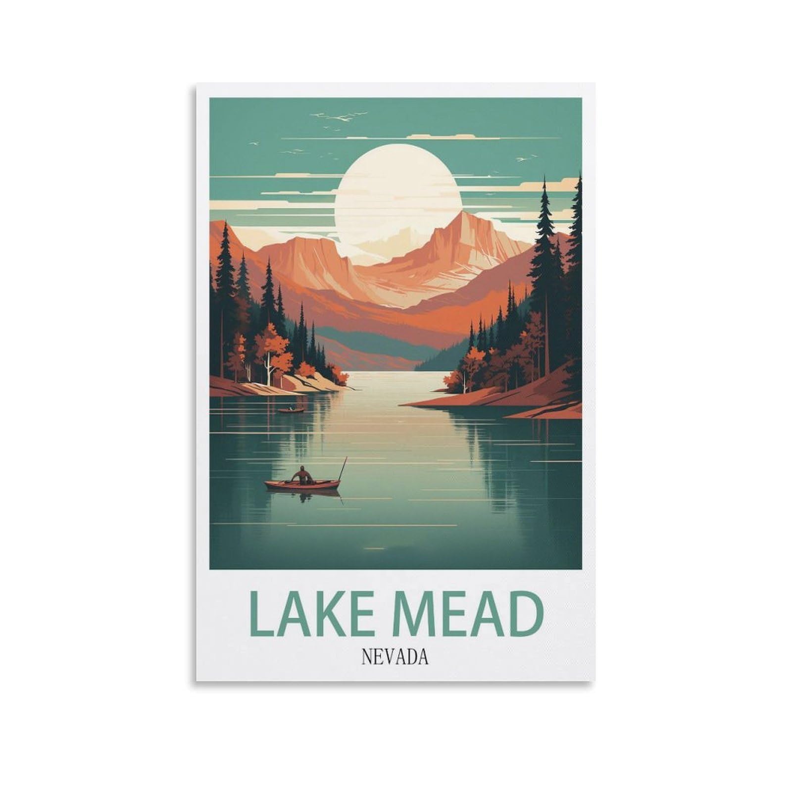 EZMLFA Diamond Art Kits Adults,Lake Mead Nevada,5D DIY Diamond Art Kits for Beginners Round Full Drill Diamond Painting for Home Wall Decoration Gift 40x50cm
