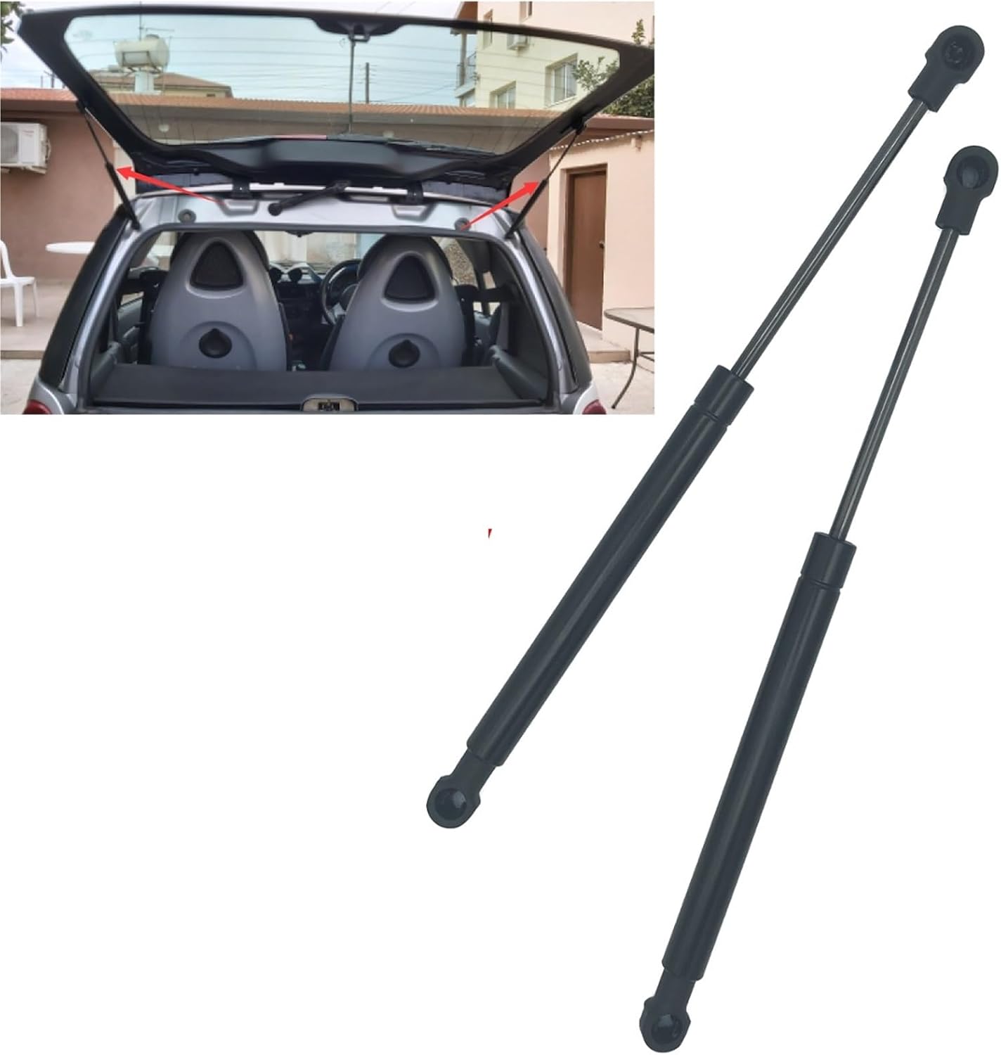 2Pcs Car Rear Trunk Tailgate Gas Strut Damper Lift Support Rod Compatible with Smart Fortwo City 450 Coupe 1998-2007