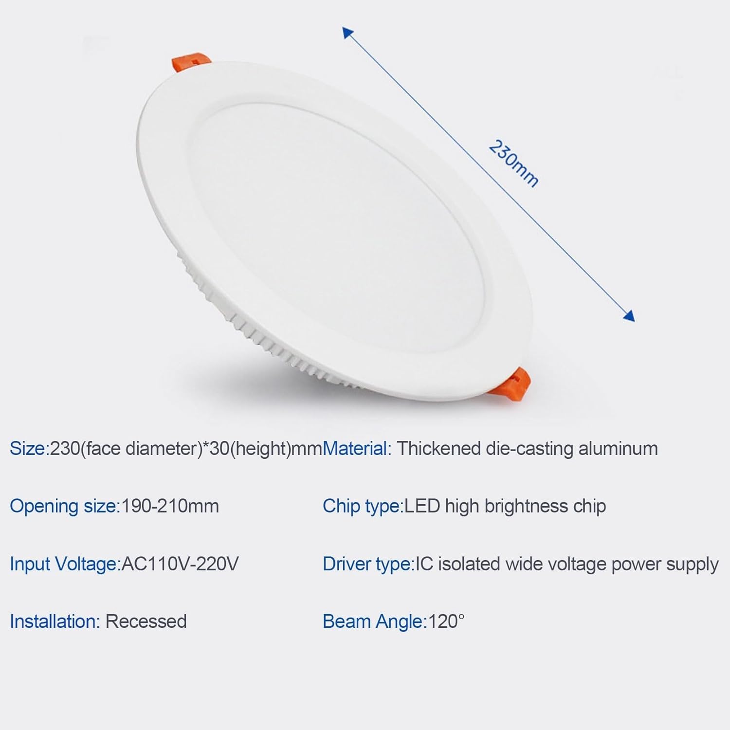 2pack Downlights for Ceiling, 3000K-6500K Selectable LED Ceiling Recessed Lights IP21 LED Ceiling Can Light for Hallway(Neutral White,24w)