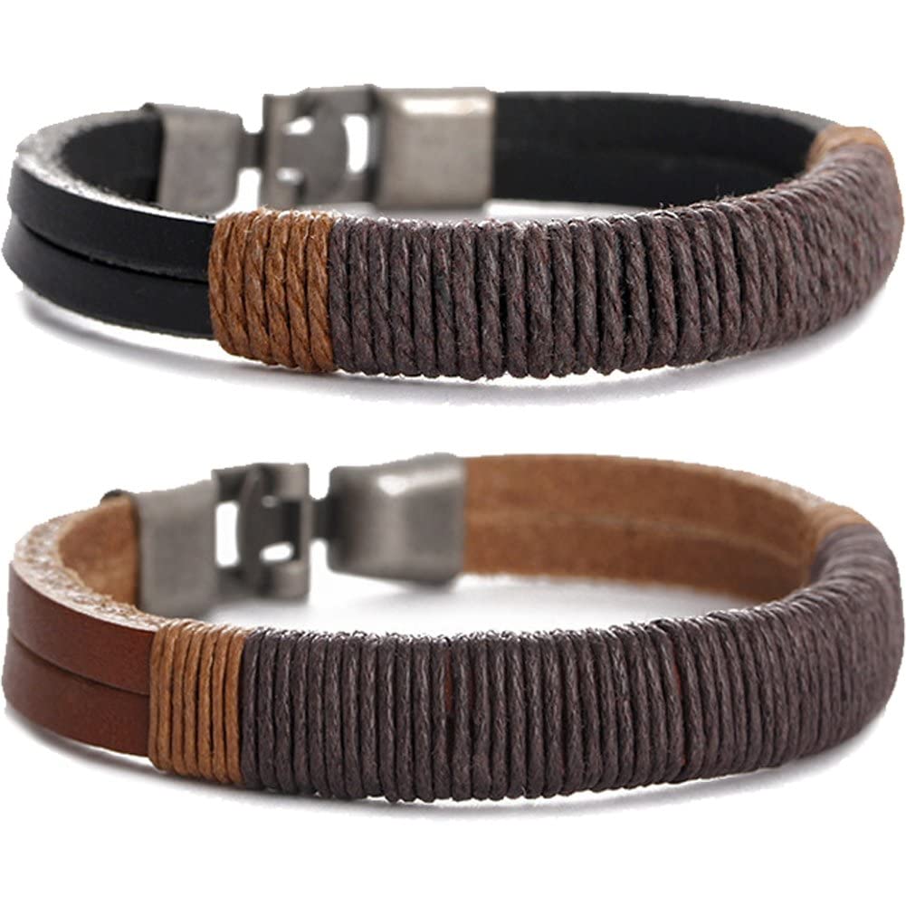 Classici Braccialetti Avvolgenti Uomo Donna Cordini Di Canapa Perline Di Legno Braccialetti Etnici Tribali Braccialetti In Pelle Braccialet~p148627750 - Foto 4