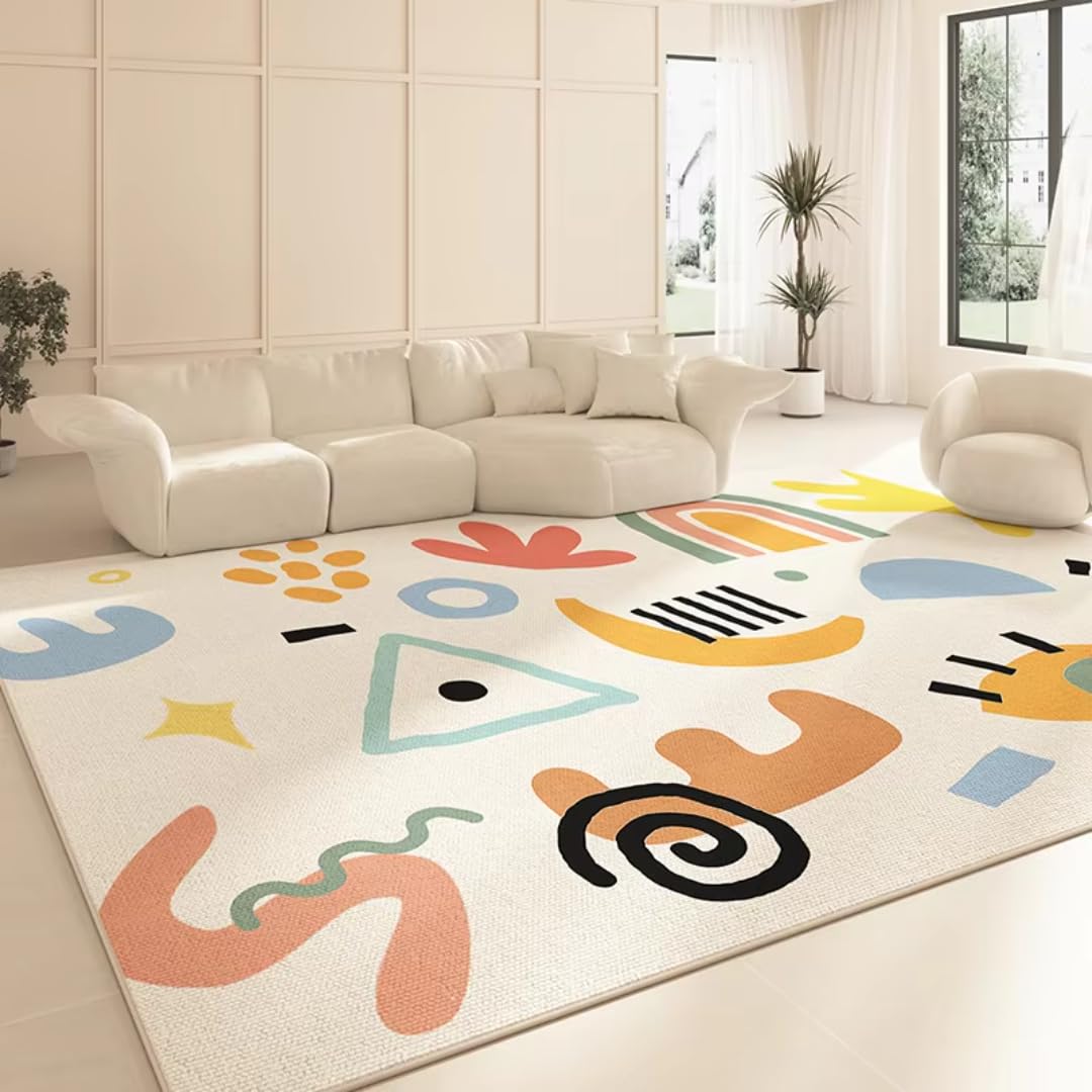 Nowoczesne dywany do sypialni, puszyste, pluszowe dywany podłogowe, duży dywan do dekoracji sypialni, gruby, zmywalny dywan do garderoby (180 x 280 cm/B)