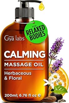 Gya Labs Calming Massage Oil - 6.76 Fl Oz - Lavender Massage Oil & Total Relaxation, Inspires Spa-Like Atmosphere - Authentic Ingredients, Non-Gmo And Cruelty-Free