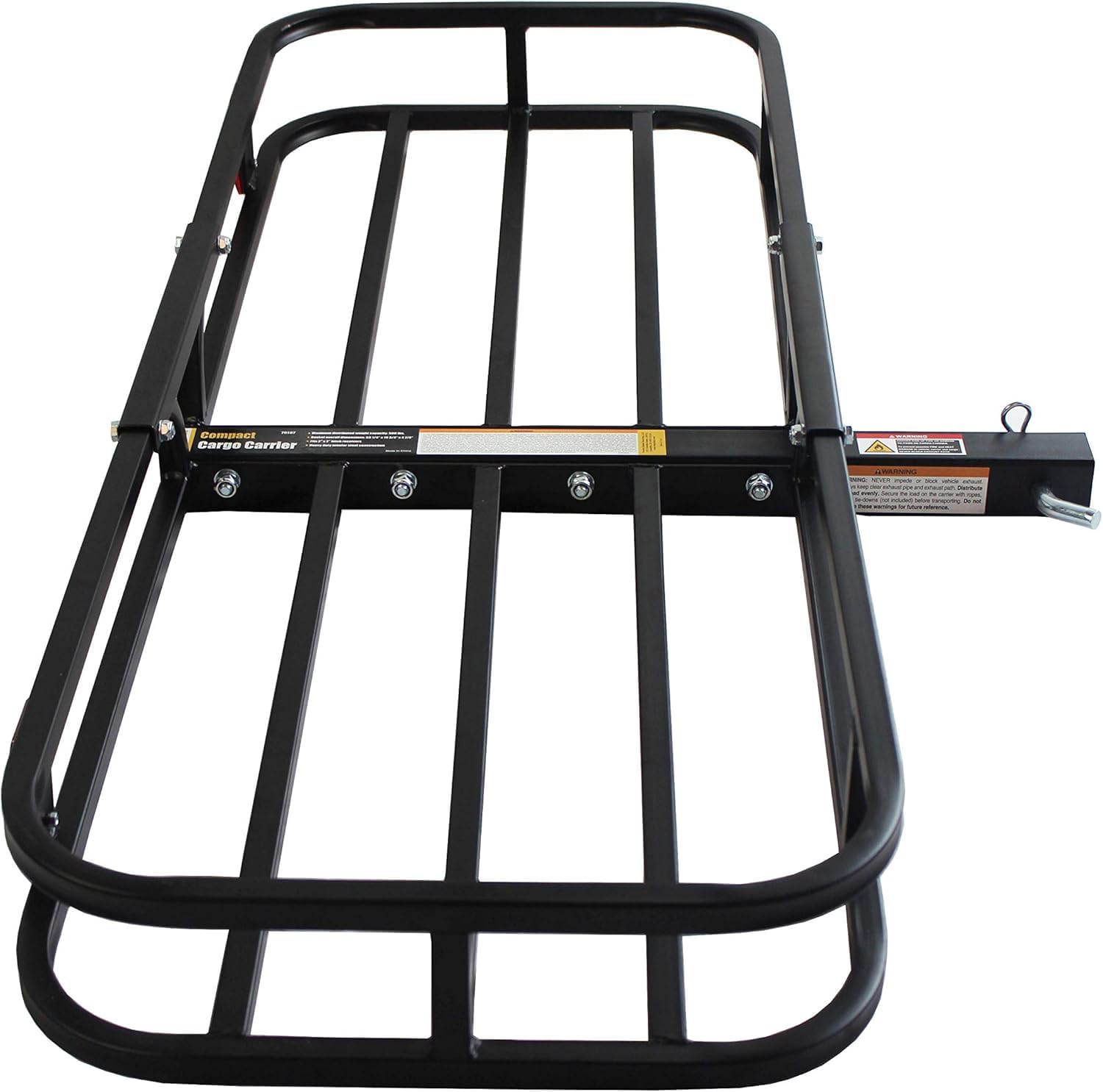 MaxxHaul 50890 53" x 19-1/2" Hitch Cargo Carrier with Hitch Tightener - Trailer Mount Steel with High Side Rails for RV Truck SUV Van Car 2" Receiver 500-lb Load Capacity, Black