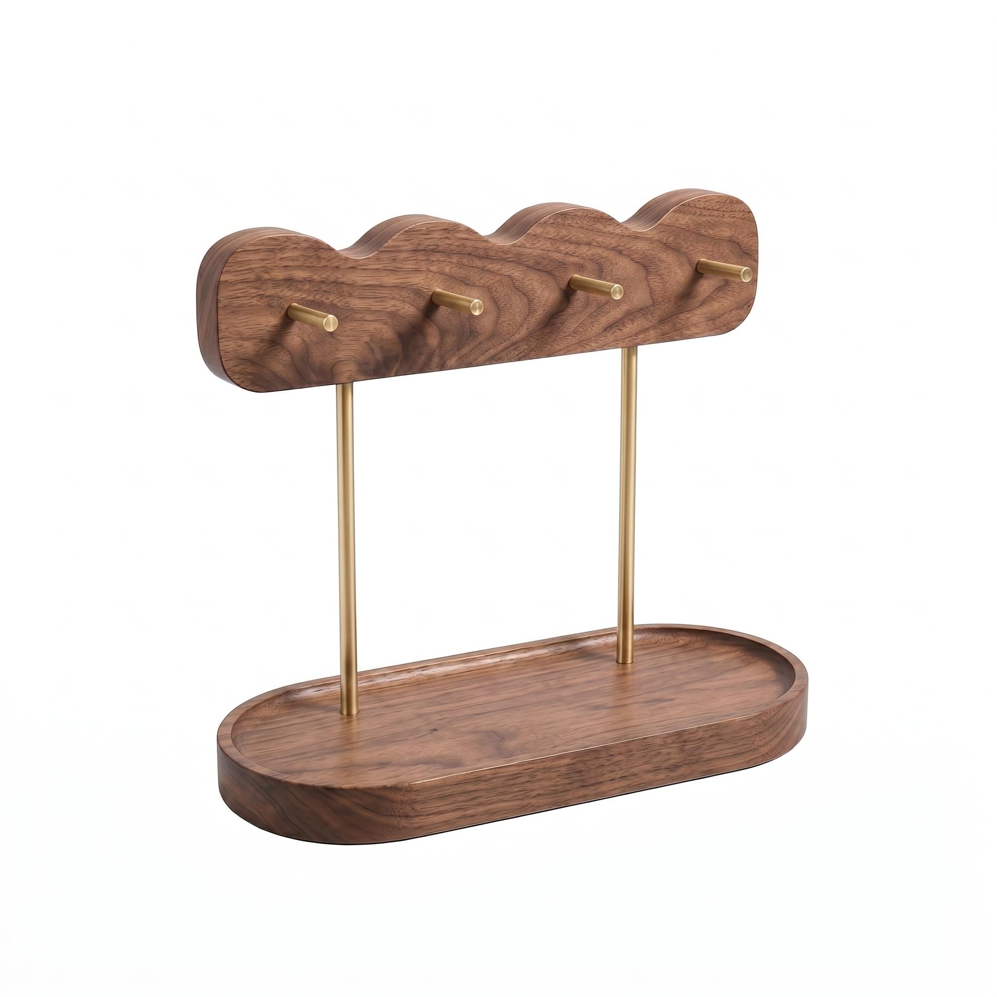 Porte-clés de luxe en bois de noyer organiseur d'entrée minimaliste