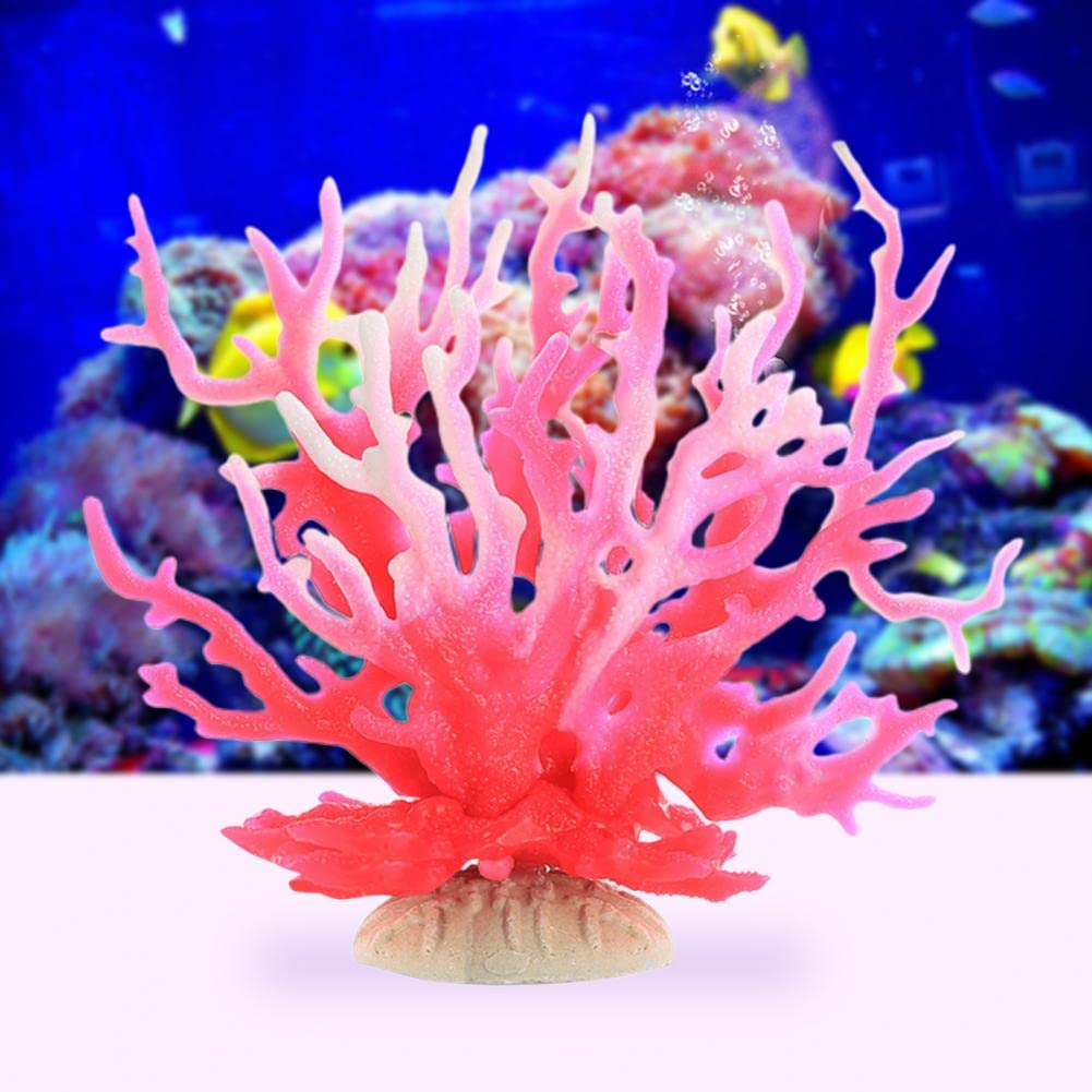 Decorazione Acquario In Silicone - Corallo Rosso Artificiale, Realistico, Con Ventosa