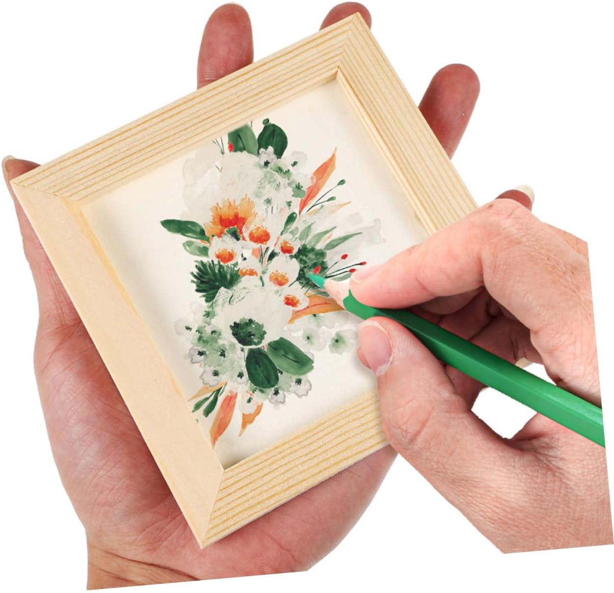 Hemobllo 5 Pack Blank Wooden Picture Frames for Kids DIY Crafts