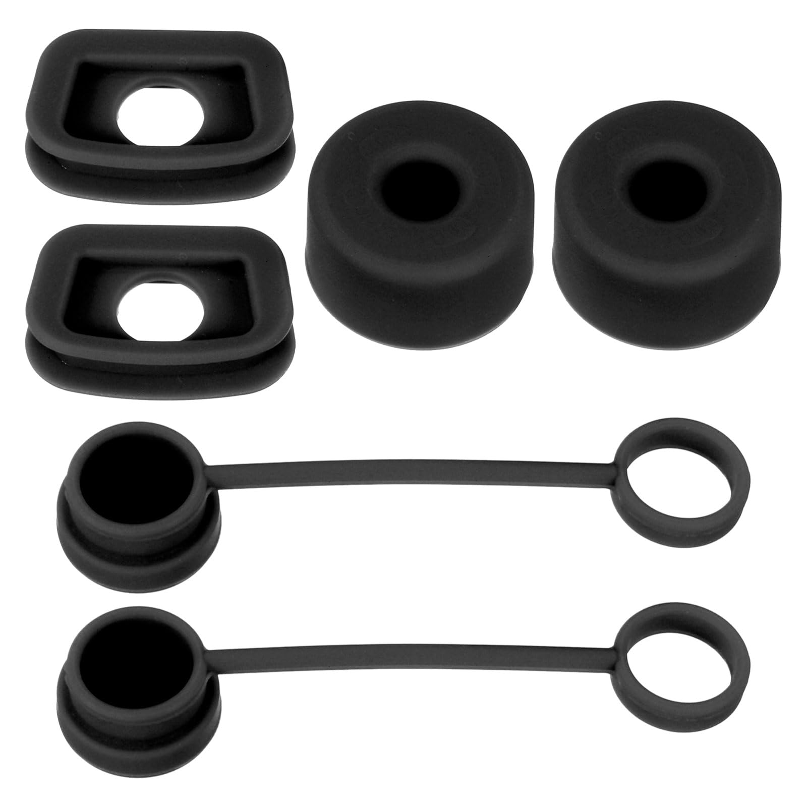 PATIKIL Silicone Spill Stopper for Straw Cup 1.0 40oz/ 30oz, Set of 6 Tumbler Accessories Including 2 Straw Cover Cap, 2 Square Spill Stopper and 2 Round Leak Stopper, Black โ image 1