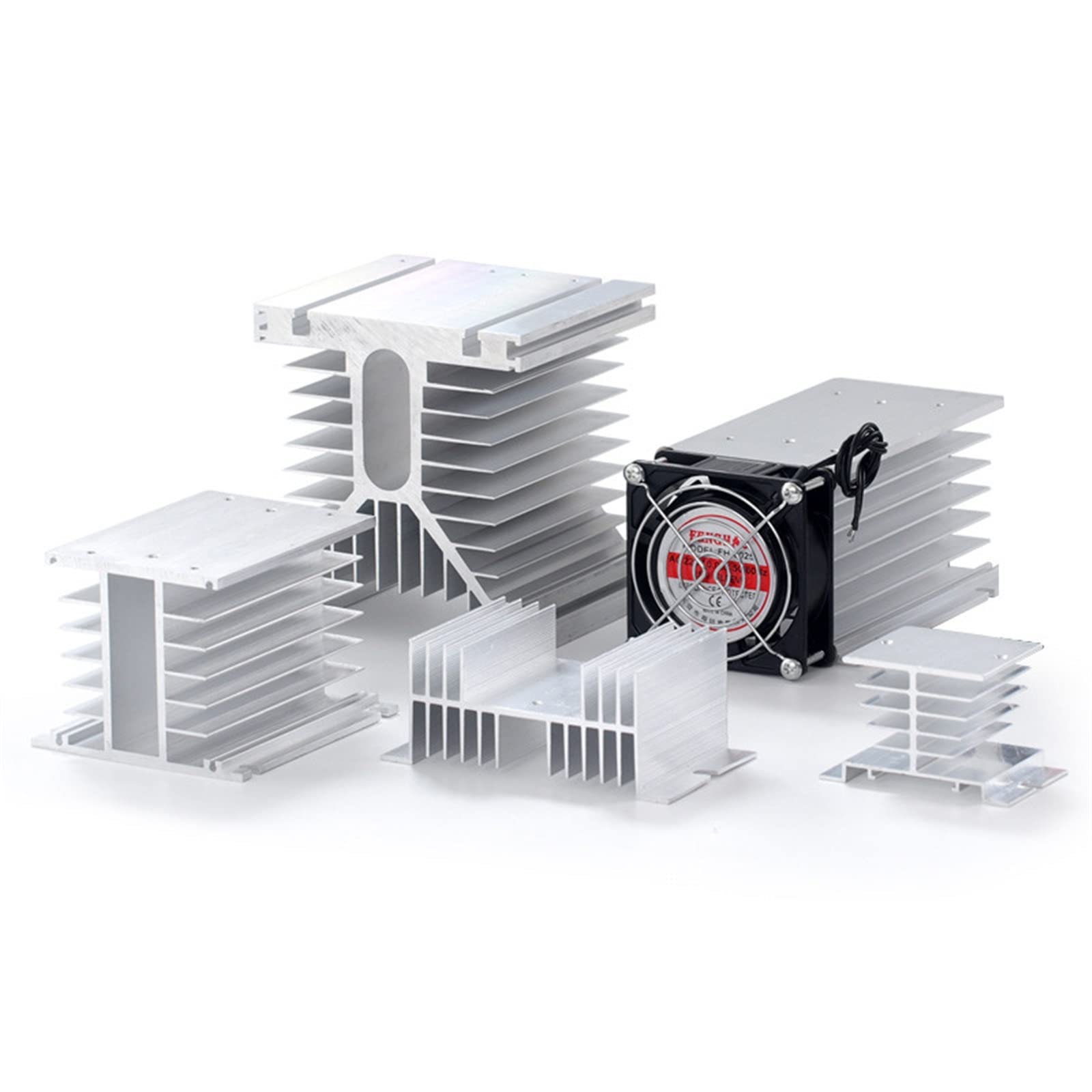 5 uds relé de estado sólido monofásico SSR disipador de calor de aluminio disipador disipadores de calor adecuados for relé de 10A a 120A(5Pcs Single Phase10A-120A)