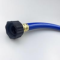 Vista 3 de Manguera de jardín de PVC de 12 pulgada, manguera de agua flexible con accesorios macho y hembra, sin fugas, resistente, para el hogar, al aire