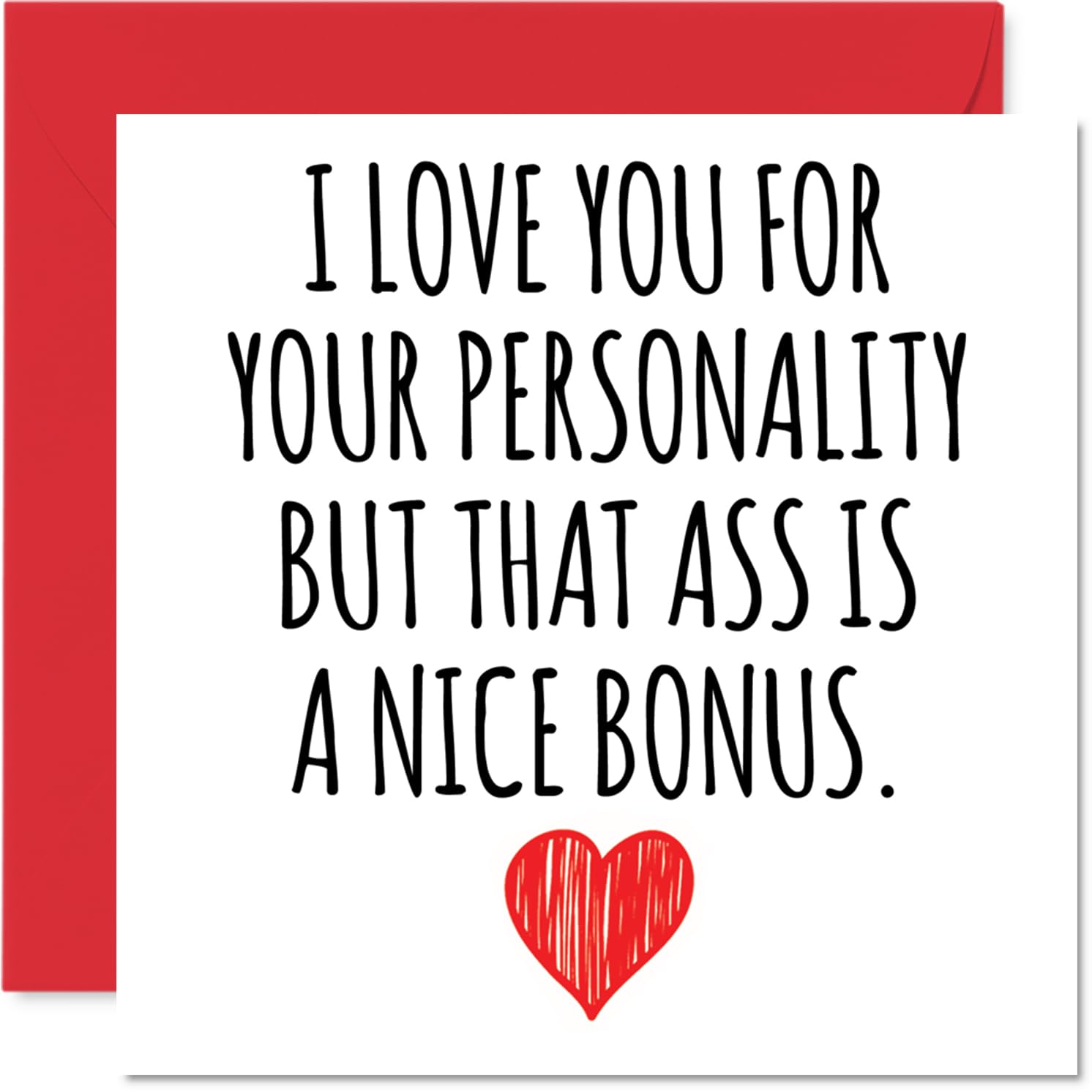 Funny Anniversary Card - A Nice Bonus - Cheeky Happy Anniversary Card for Women Men, 145mm Joke Humour Anniversaries Greeting Cards