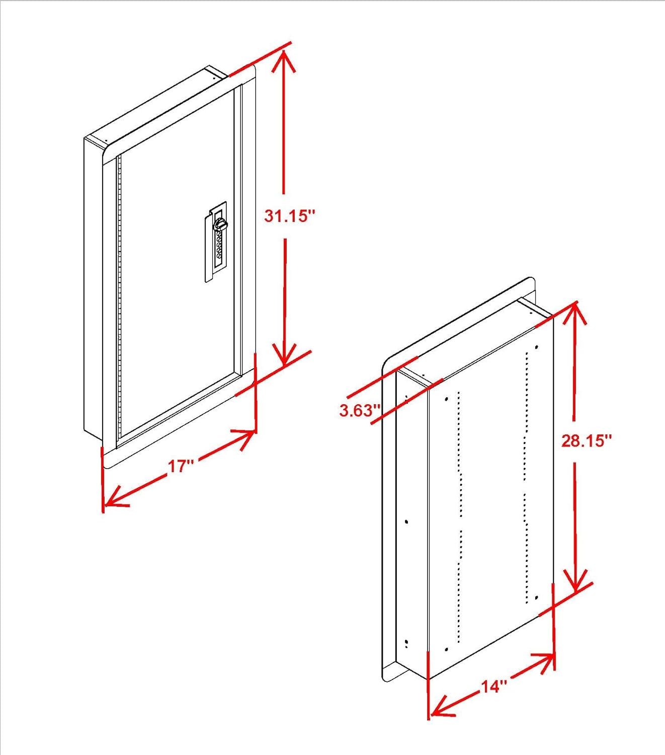 V-Line Quick Vault XL Locking Storage for Guns & Valuables, Ivory durable textured powder coat, 14" W x 28"H x 4" D