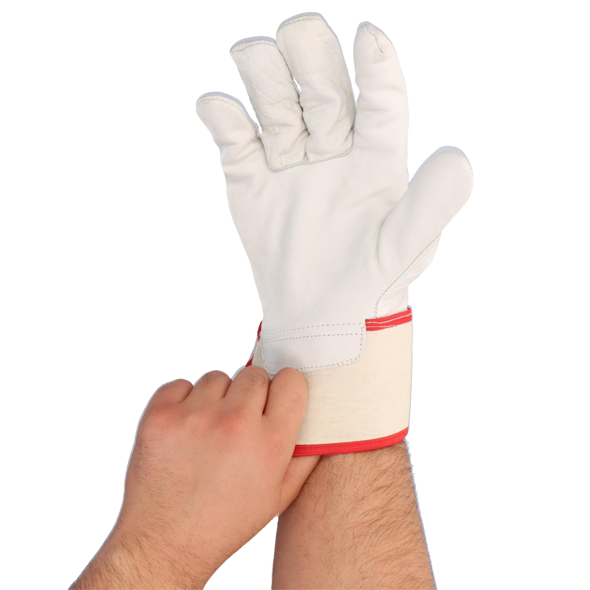 SAMETRUCK 1-120 Paar Arbeitshandschuhe Leder Handschuh gefüttert Stulpe Rindsleder Gr. 10 (60 Paar)