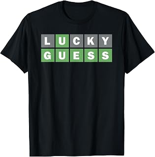Lucky Guess, Five-Letter Word Guessing Game, Fun Word Puzzle T-Shirt