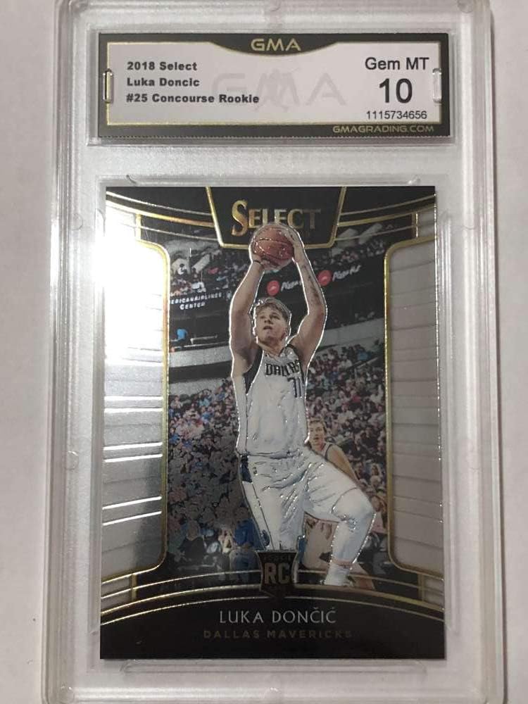 2018-19 Select Concourse Basketball #25 Luka Doncic RC Rookie Dallas Mavericks GMA 10 Panini Trading Card (Serial Number May Vary)