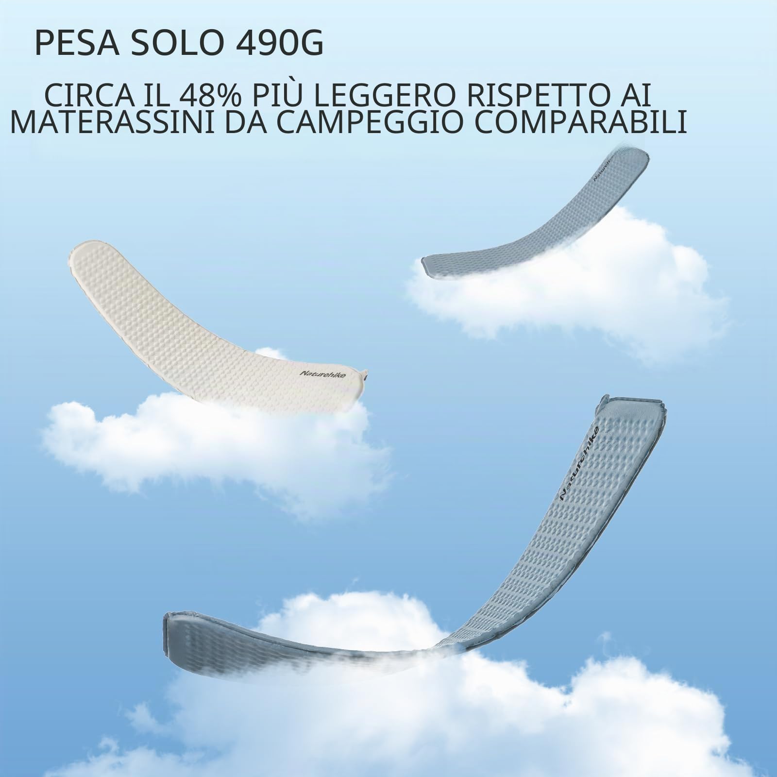 Naturehike Ultralight Self Inflating Materasso, Isolato Materasso, 3.5cm Light Rettangolare/Mummy Materasso per Campeggio, Backpacking, Escursioni, Viaggi, ISPO Award Winner 2024