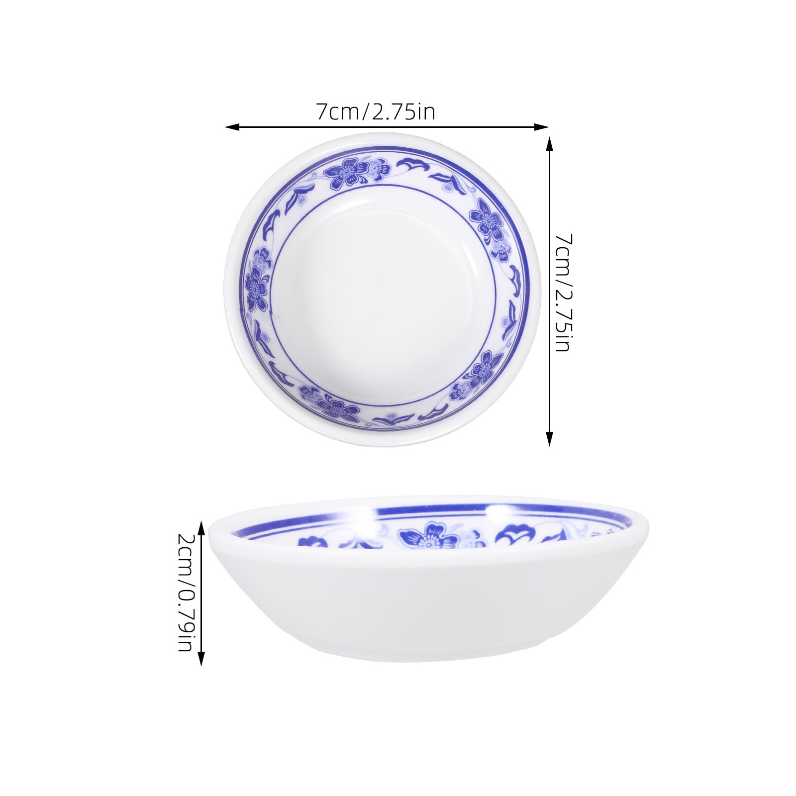 Hemoton 6PCS Melamine Sauce Dishes - 2.7 Inches Sushi Dipping Sauce Bowls for Serving Any Dipping Sauce - Plastic Soy Sauce Dish for Sushi Sauce, Kitchen, and Restaurant