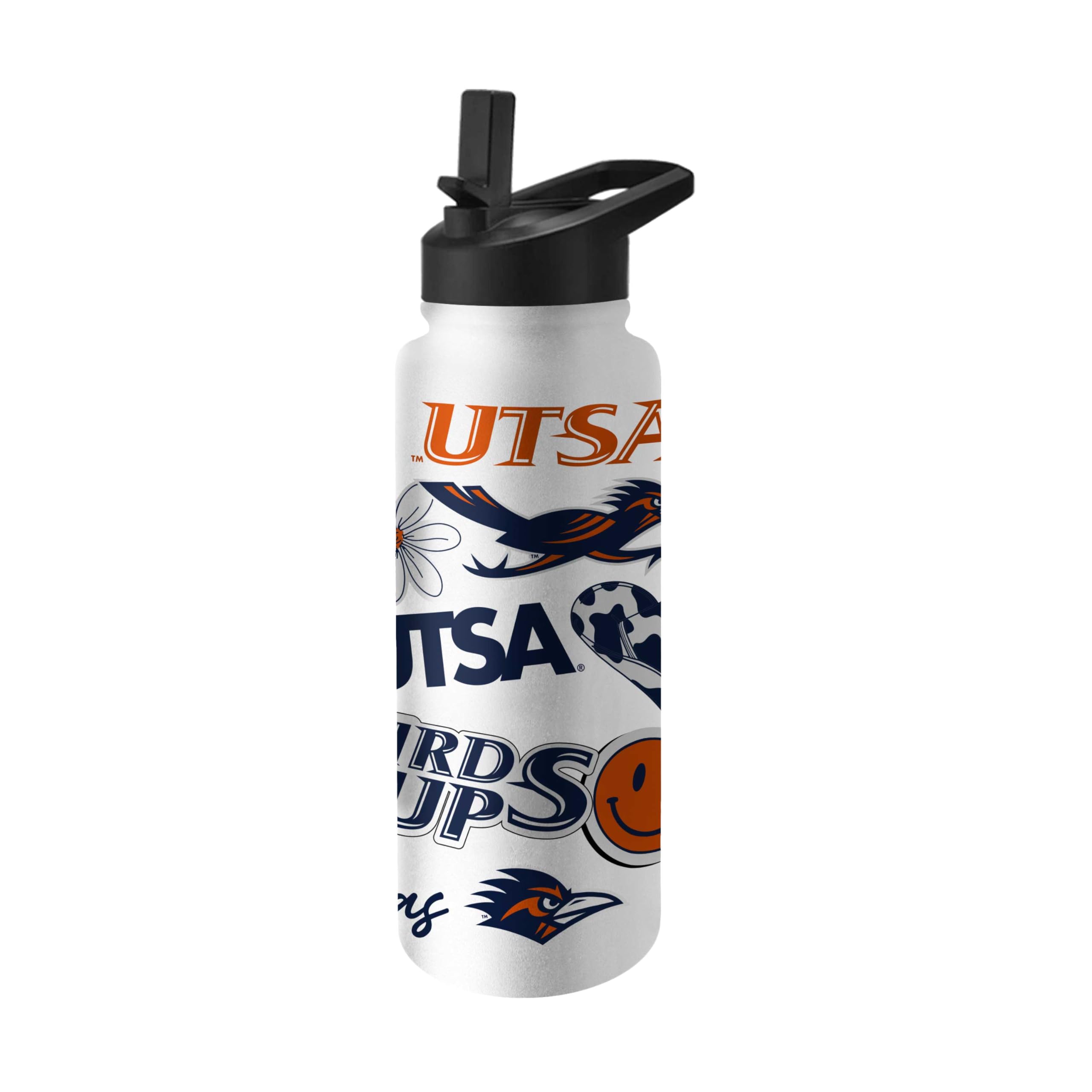 Logo Brands NCAA Native 34 oz Quencher Water Bottle - | Local Icons Design | Double-Wall Insulated| Leak-Proof Lid &amp; Built-In Straw