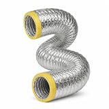 Weedness Condotto Aria Isolato Ø 200 mm x 1 m – Tubo Flessibile Isolato in Alluminio per Ventilazione, Aspirazione, Estrazione Aria, Cappa Aspirante, Climatizzazione, Asciugatrice, HVAC, Grow Box