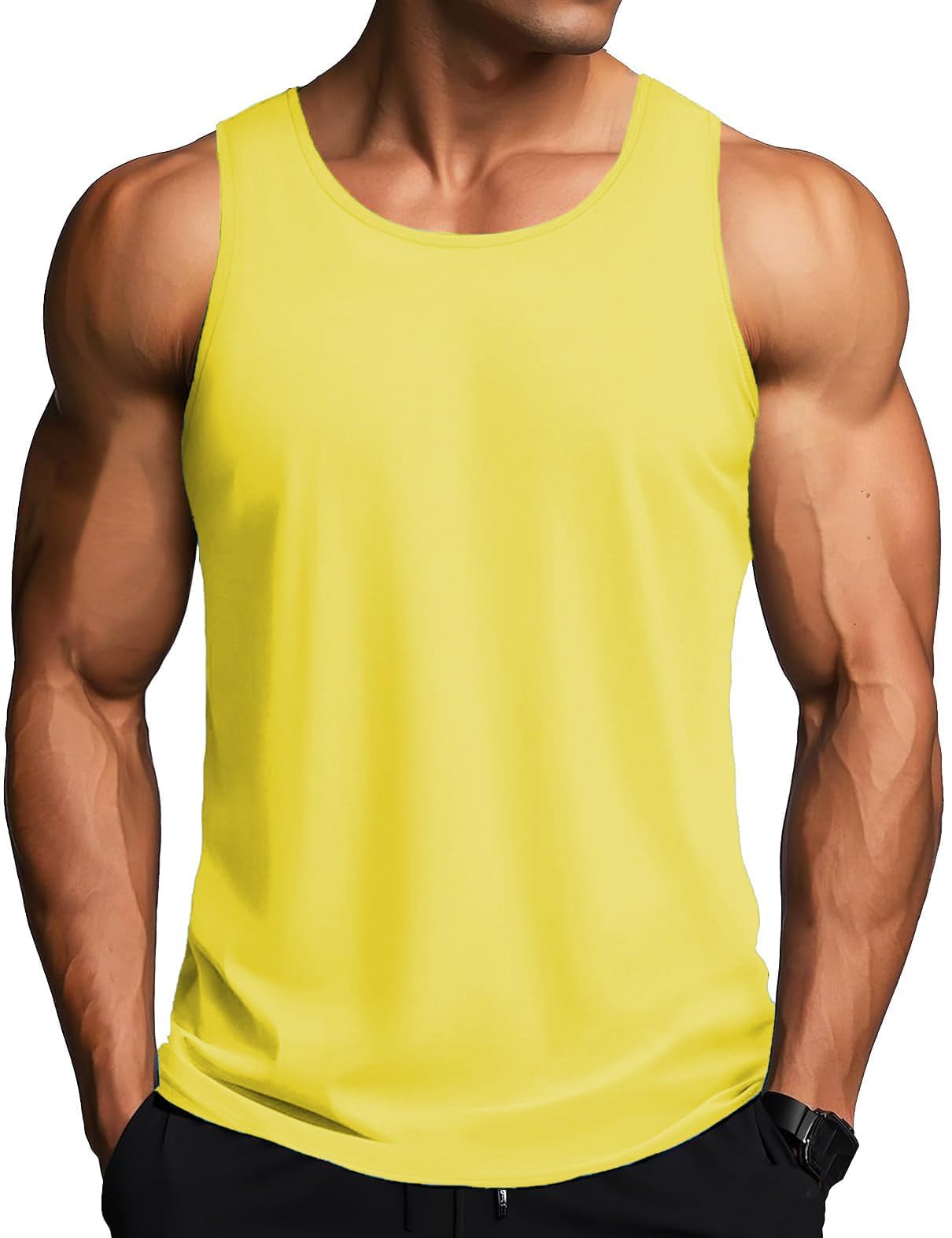MAGCOMSEN Herren Tank Tops Leicht Achselshirt Ärmellos Quick Dry Sport T-Shirt Laufen Fitness Tankshirts Sommer Outdoor Funktionsshirt