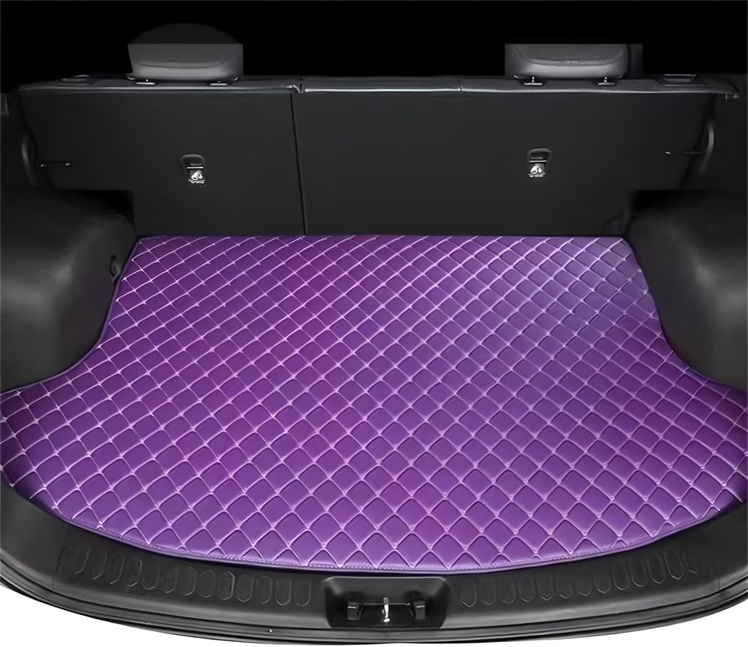 Custom Making Trunk Mats Cargo Mats Fit for 99.9% Sedan SUV All Weather Protection Leather Liners Trunk Mat Cargo Liners (Purple)