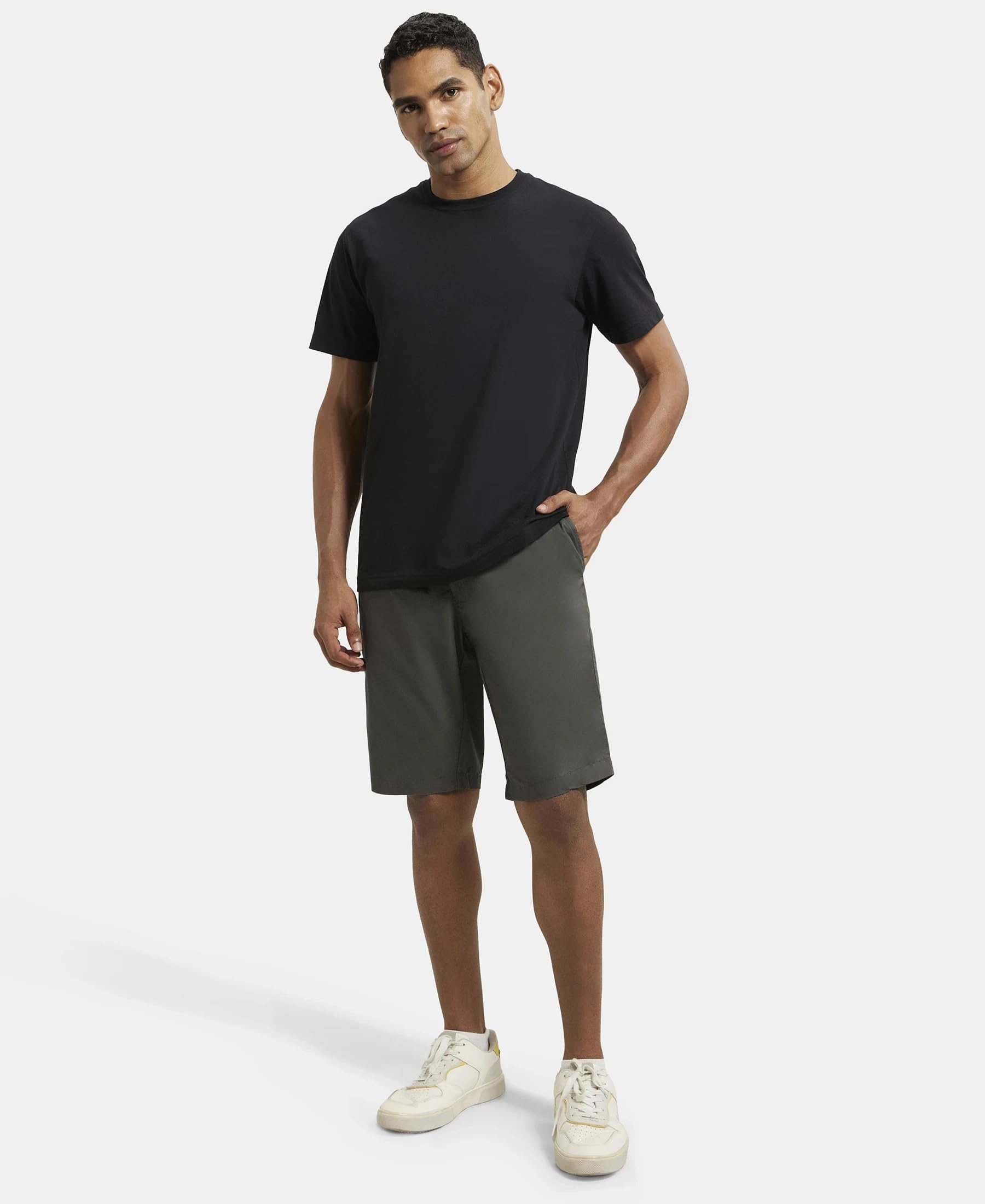 Jockey Men's Straight Fit Shorts (1203_Forest Green_X-Large) 2