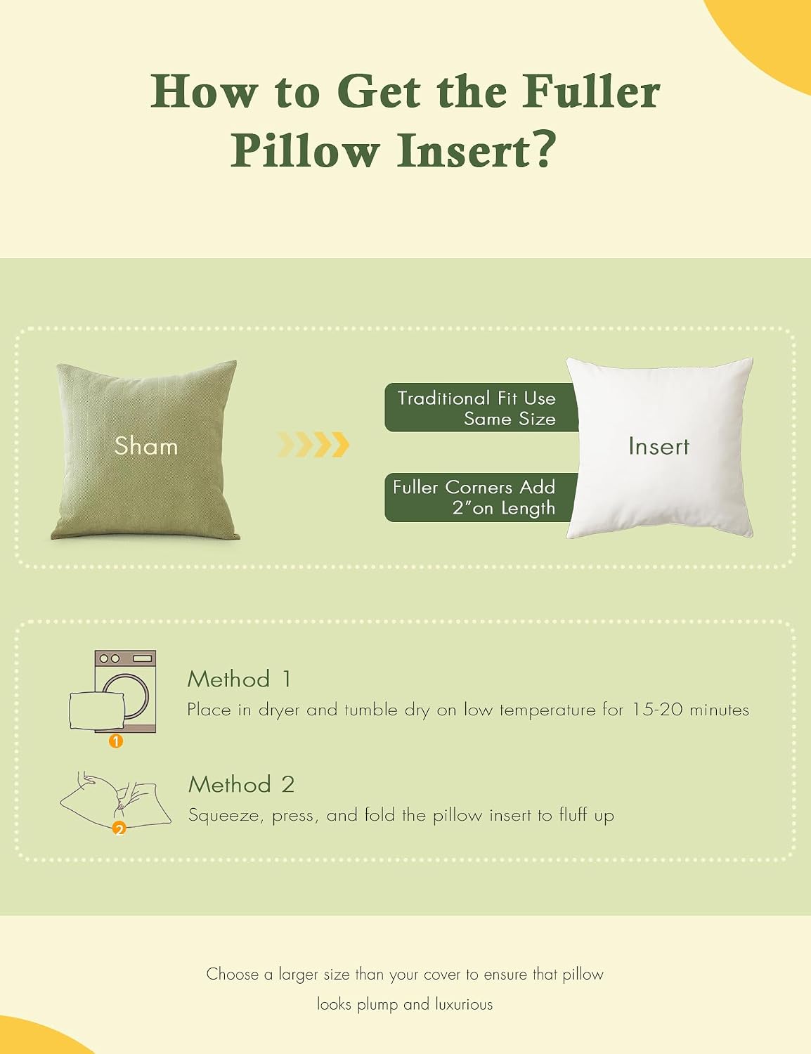 TOPGREEN Organic Feathers Down Outdoor Pillow Insert 18x18, Pack of 2 | 100% Organic Cotton Water-Resistant Cover, Premium Feathers Down Filling, Soft and Fluffy, Indoor and Outdoor Use