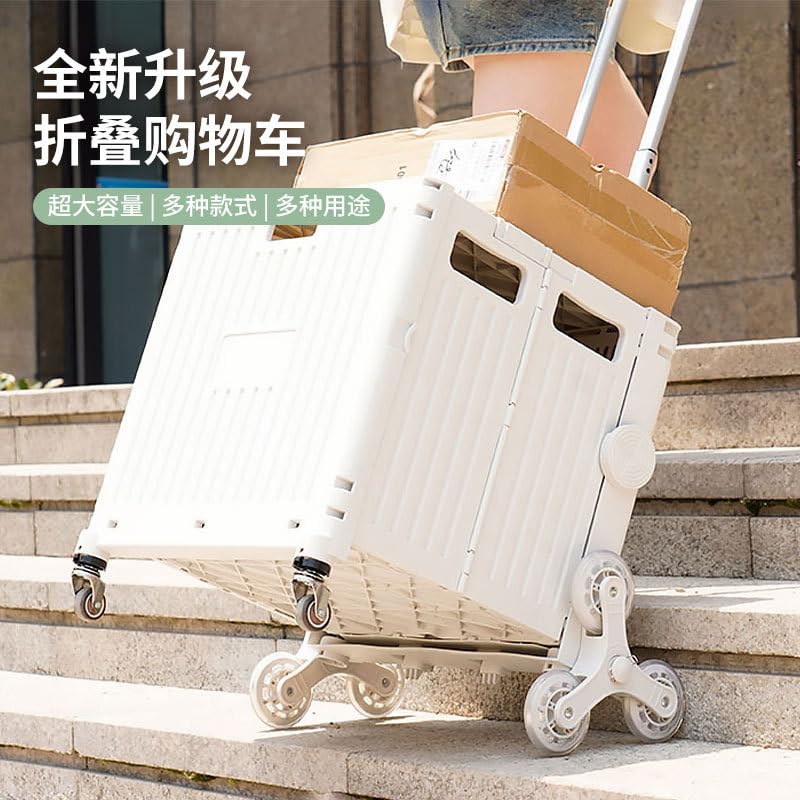 Chariot pliable avec roues et échelles pour le camping en plein air et les supermarchés, transport et rangement faciles