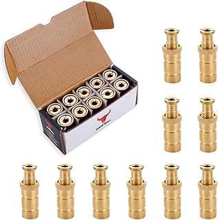 The Door Bull Brass Pool Cover Anchors for Concrete & Pavers Deck, Universal Size Fits 3/4" Hole, Ideal for Inground Pool Safety Covers, Durable & Easy to Install (10 Pack)