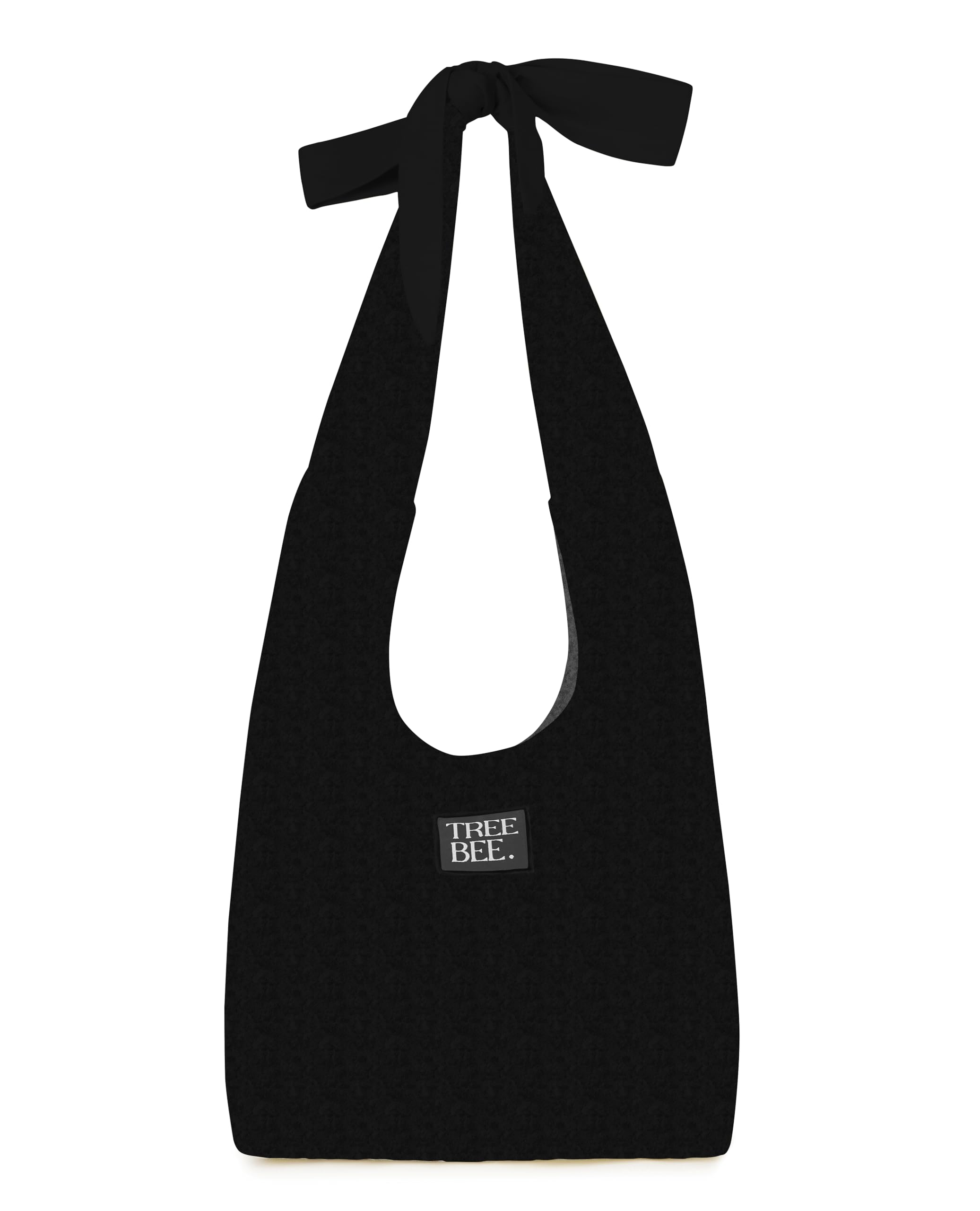 treebee Tsuno Unisex Canvas Bag | Large Retro Cotton Shoulder Bag in Black | Adjustable Strap & Spacious Design for Everyday Casual Use & Travel Essentials 1