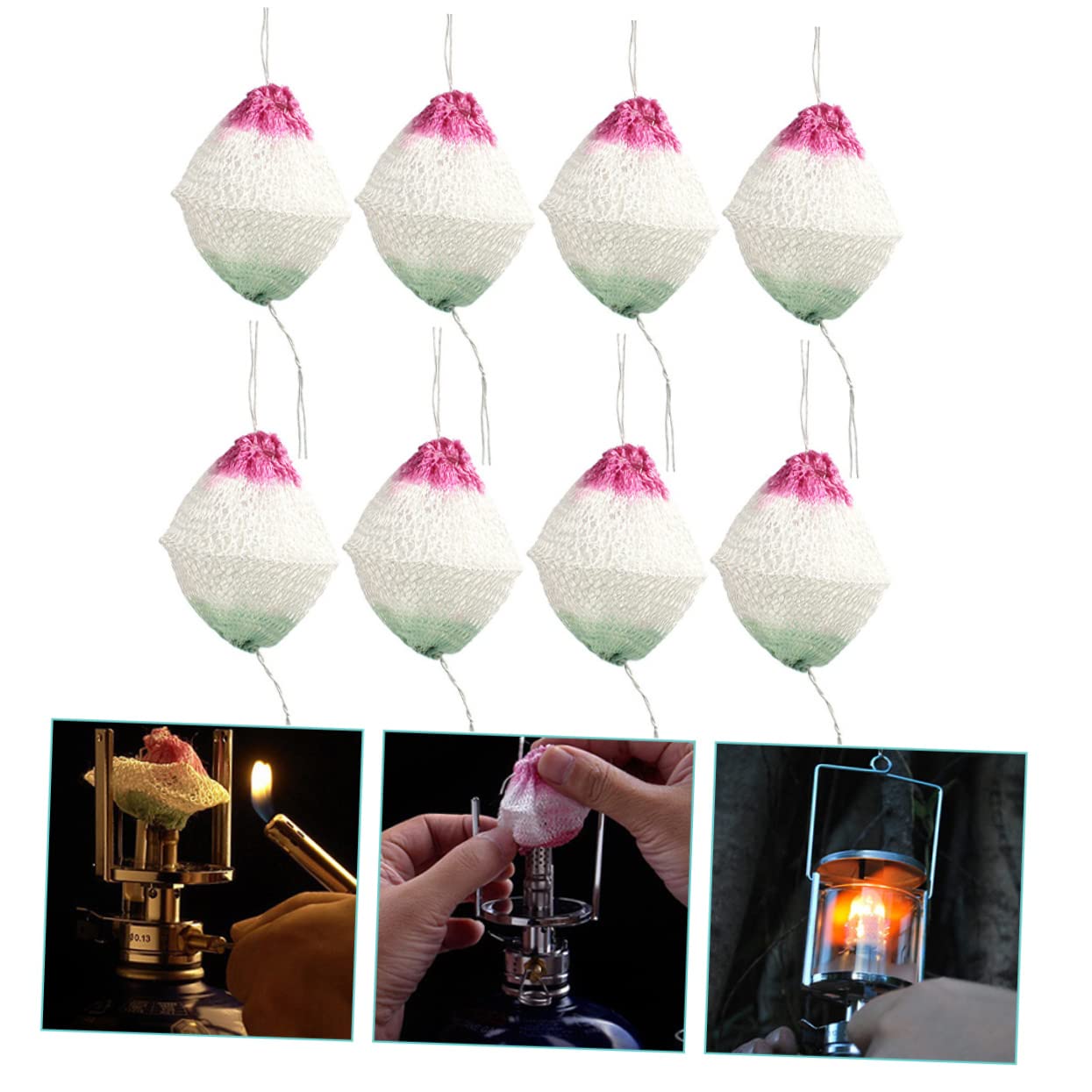 HOOTNEE Double-Headed Kerosene Lamp Mantles 12 Pack Replacement Gas Lantern Mantles Rayon Material No Odor Easy to Install