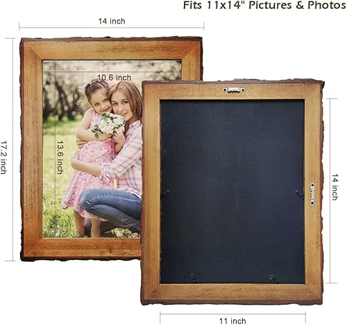 Miniatura 4 de Eosglac Marco de fotos rústico de 11 x 14 pulgadas, color marrón, marco de póster de madera para decoración de casa de campo para montaje en pared,