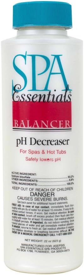 Spa Essentials 32519000 pH Decreaser Granules for Spas and Hot Tubs, 22-Ounce