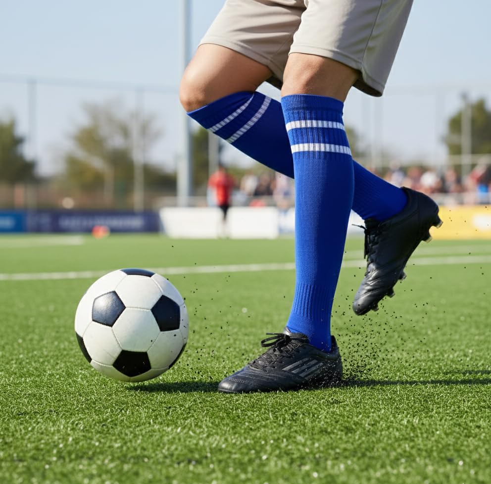 Image of RC. ROYAL CLASS Football Socks -Knee High Unisex, Cushioned Sole, Hi-Performance, Soft & Breathable,Ventilated,Moisture Wicking,Anti-Odour,Football /Soccer Socks For Kids to Adults-Pack of 1 Pair