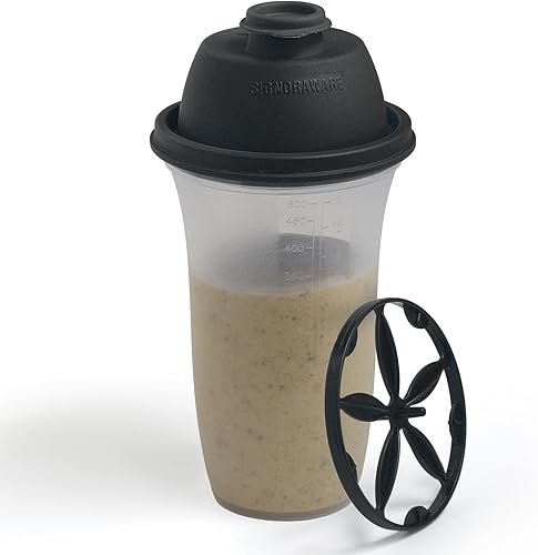 SIGNORA WARE Shaker Bottles | Botella de plástico para batido de proteínas de 17 onzas para batidos y licuados de reemplazo de comidas, bebidas,