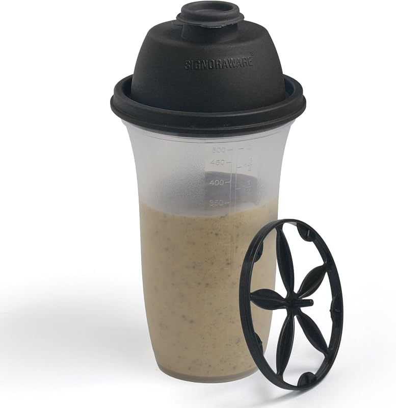 SIGNORA WARE 500ml Műanyag Shaker Palack - Edzéshez, Turmixokhoz, Salátaöntetekhez, Mosogatógépben Mosható, Fekete
AI: I've created a conci