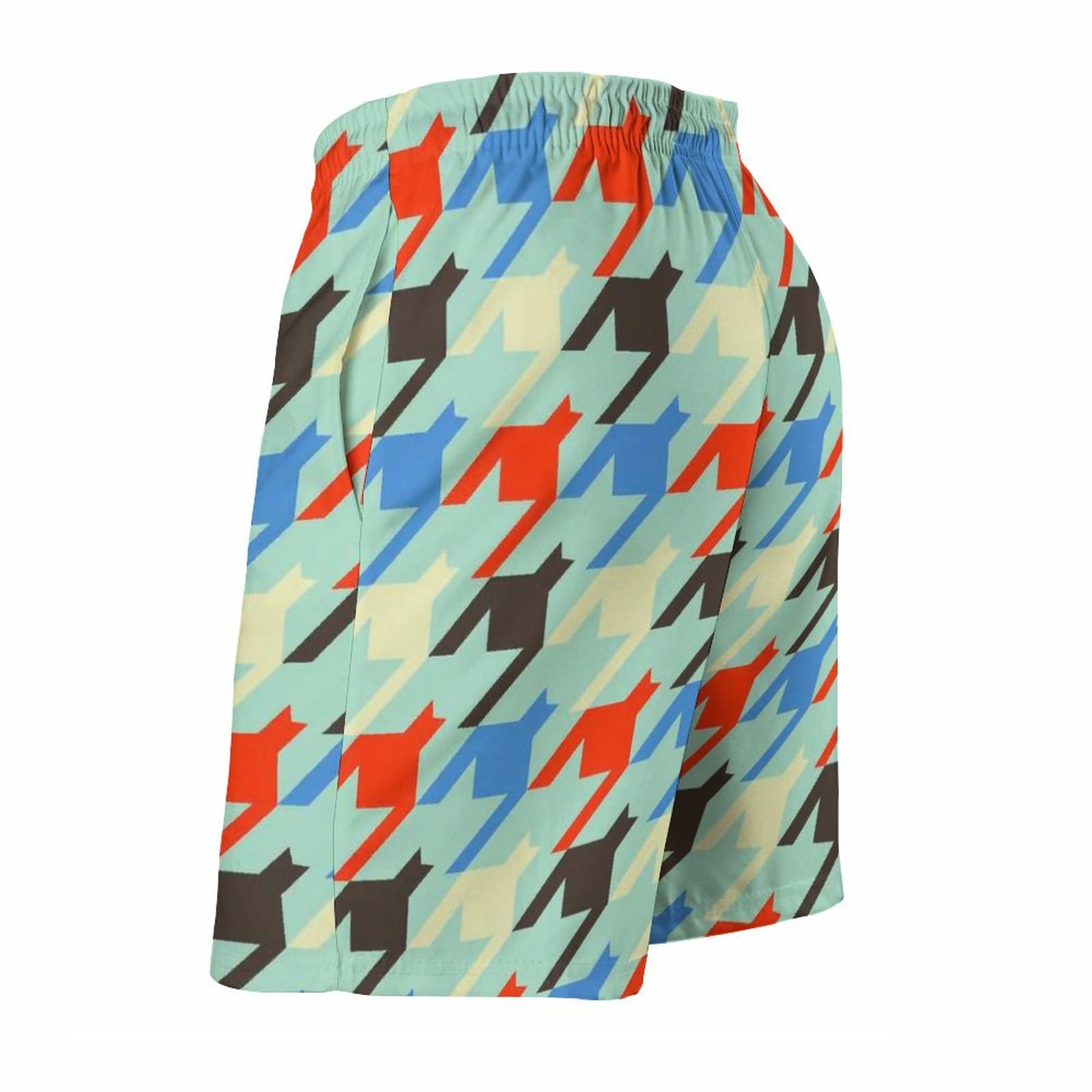 Amazon.co.jp: ショートパンツ カラフル 千鳥柄 幾何柄 ビーチ