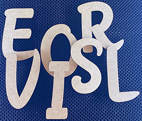 Unfinished Wooden Letter 8 Inch Craft, Wood Letter M Alphabet Nursery Decor, Muthike MDF Wall Hanging Door Hanger - Thumbnail 2