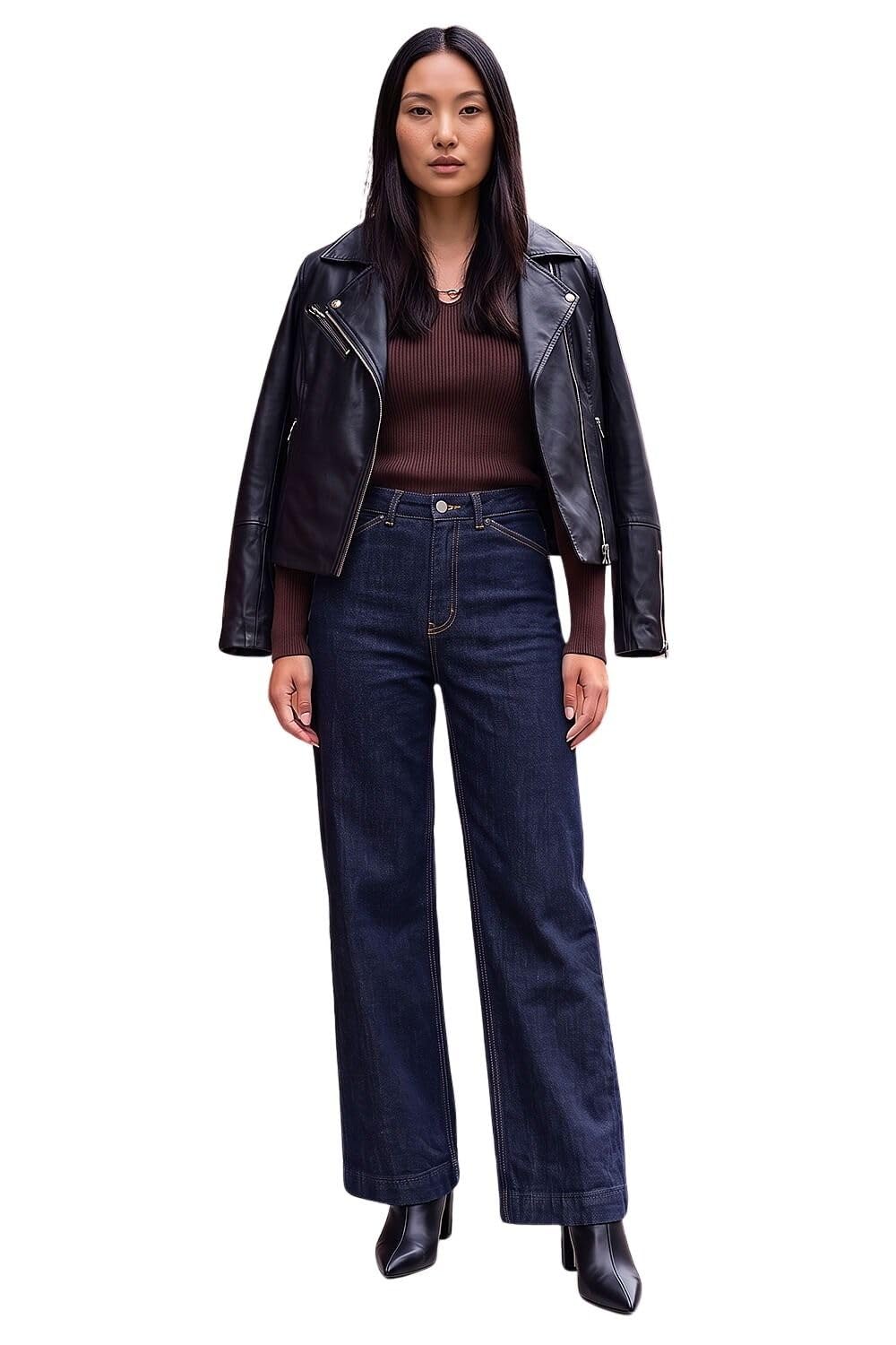 Roman Wide Leg Stretch Denim Jeans - Indigo
