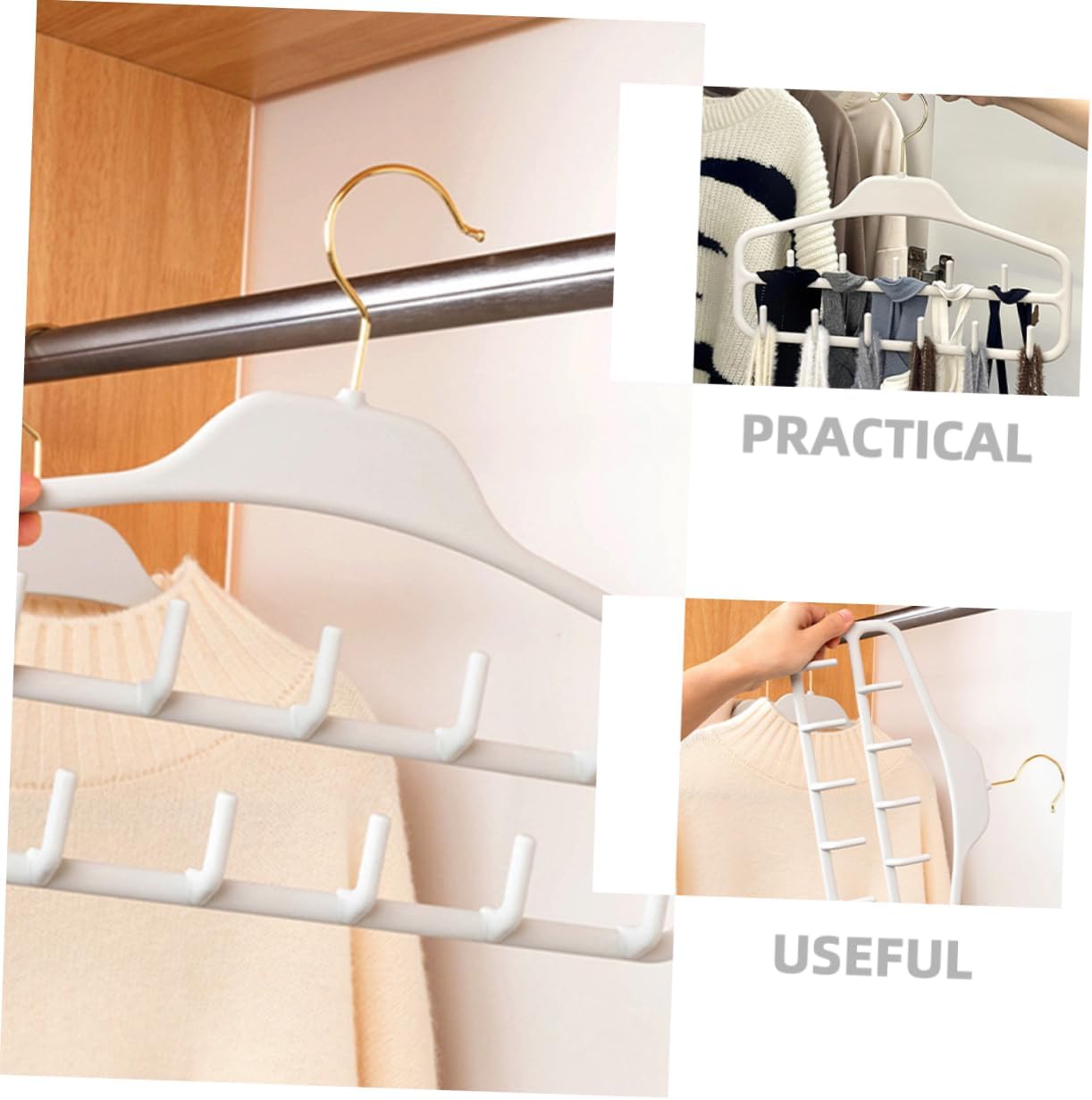 Cabilock 2pcs Belt Storage Hanger Over The Door Organizer Tie Hanger Rack Closet Scarf Space-Saving Multi-Function Organizer