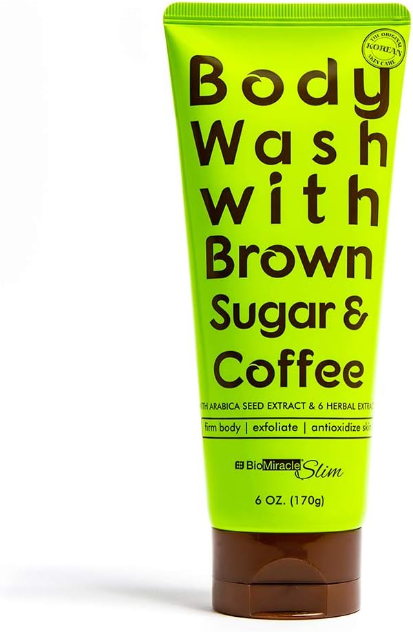 BioMiracleCoffee and Brown Sugar Body Wash Gel, Moisturizing Body Wash, Shower Gel, Rich Antioxidant Boost, Stimulates Firmer and healthier Skin