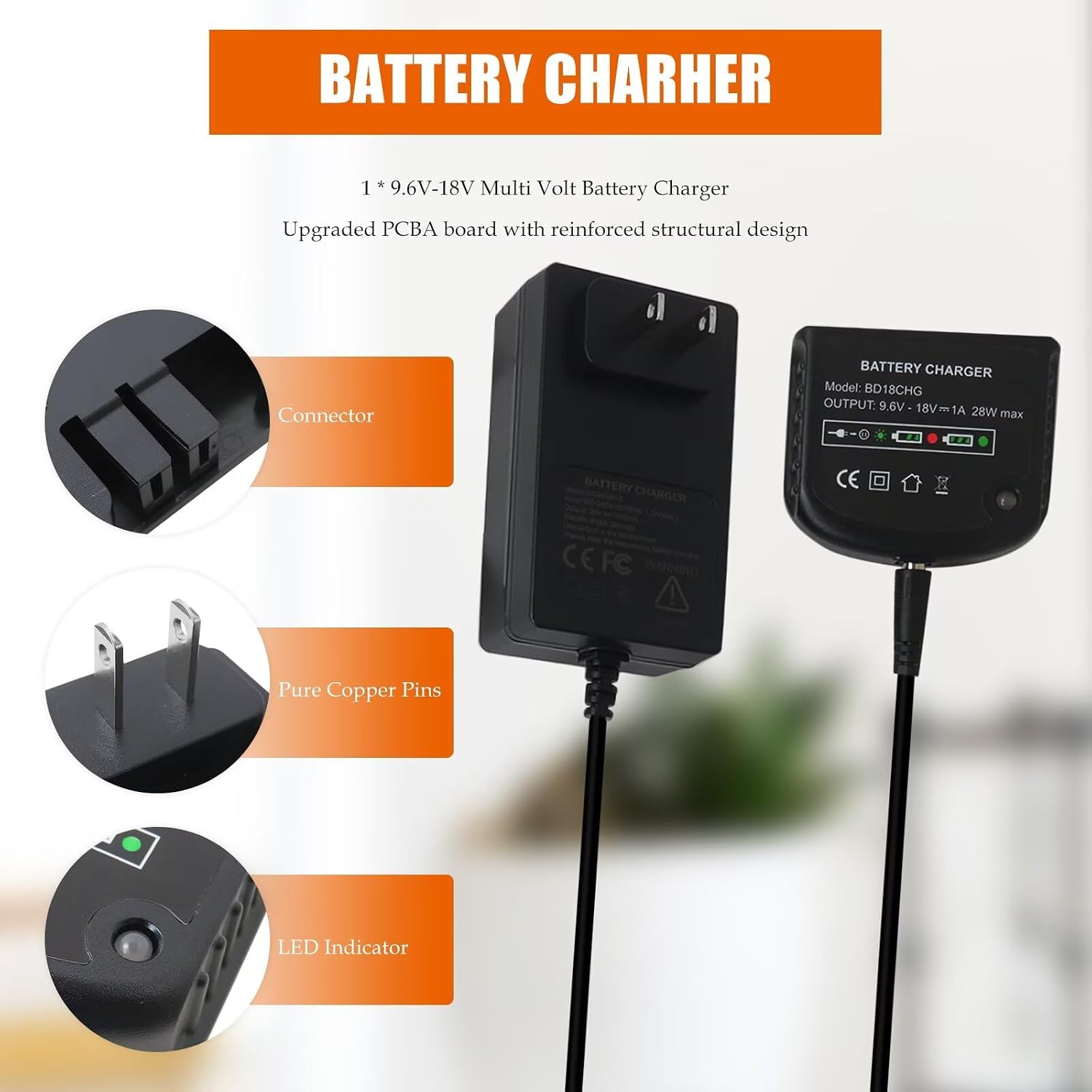14.4V Ba-ttery Charger Fit for Black & Decker HPB14/FSB14, Fits FS14BX/FS140BX