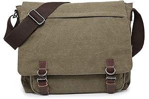 Oversized Canvas Messenger Bag for 15 Inch Laptops