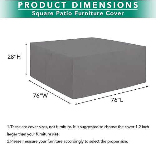 Miniatura 97 de Easy-Going Funda resistente 600D para muebles de patio, juego de mesa y silla rectangular para exteriores, funda impermeable para muebles Negro