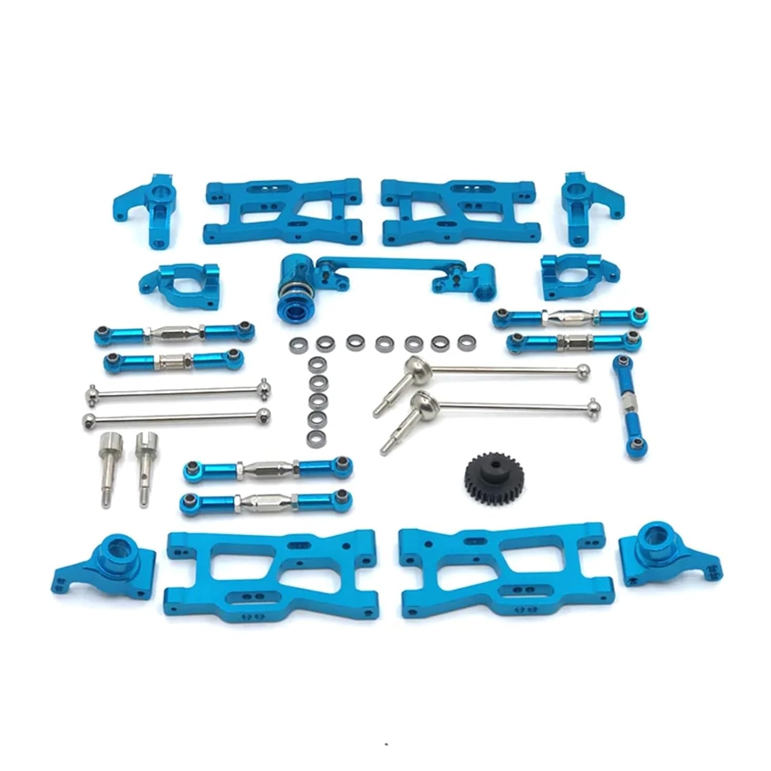 144010 144002 124017 124019 124018 144001 124007 RC Car Parts Upgrade Metal Kit Drive Shaft Pull Rod Swing Arm Steering(Purple)