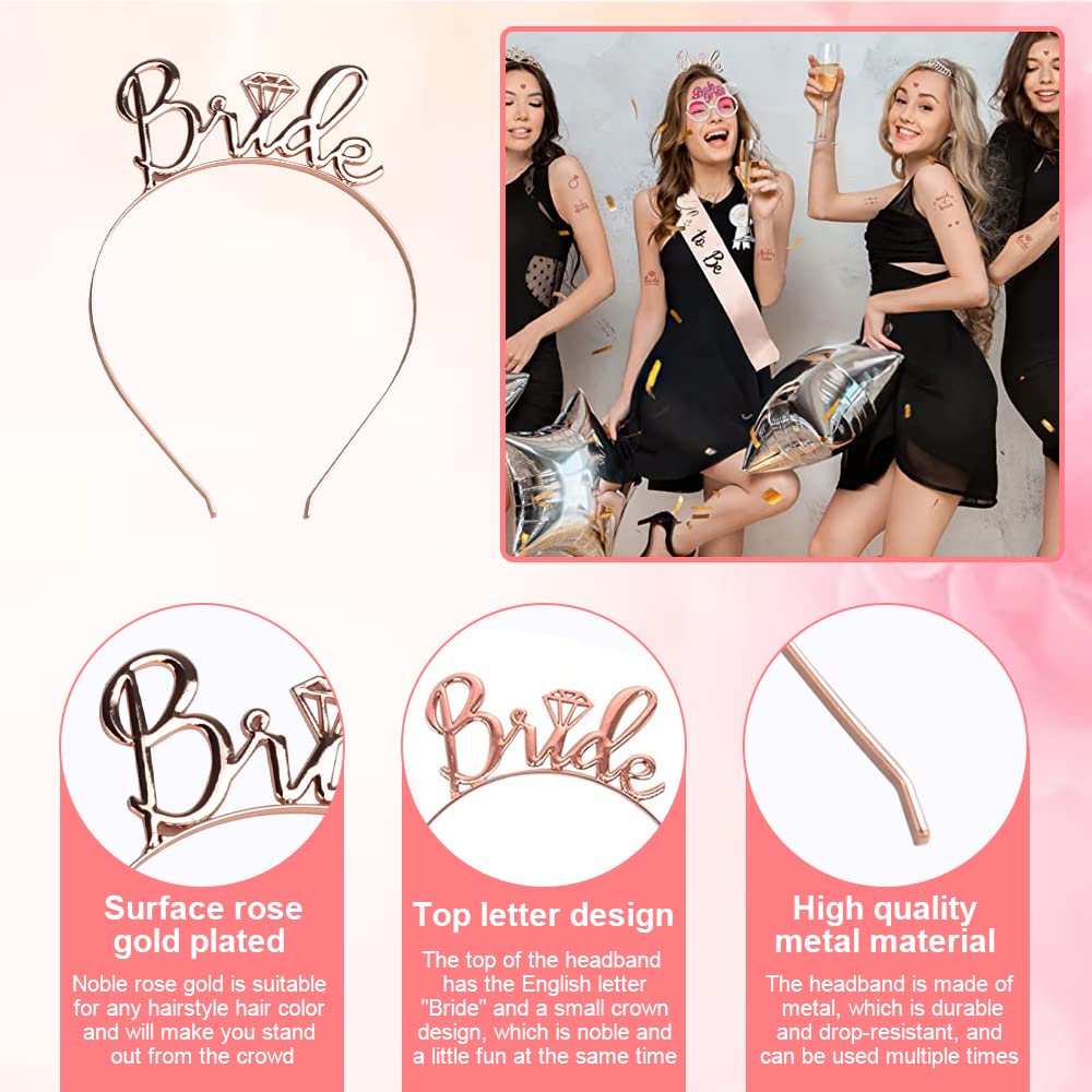 Wecoe Braut-Schleifen-Set – 1 Weiße + 6 Blaue Haarschleifen, Für Junggesellinnenabschied & Hochzeit