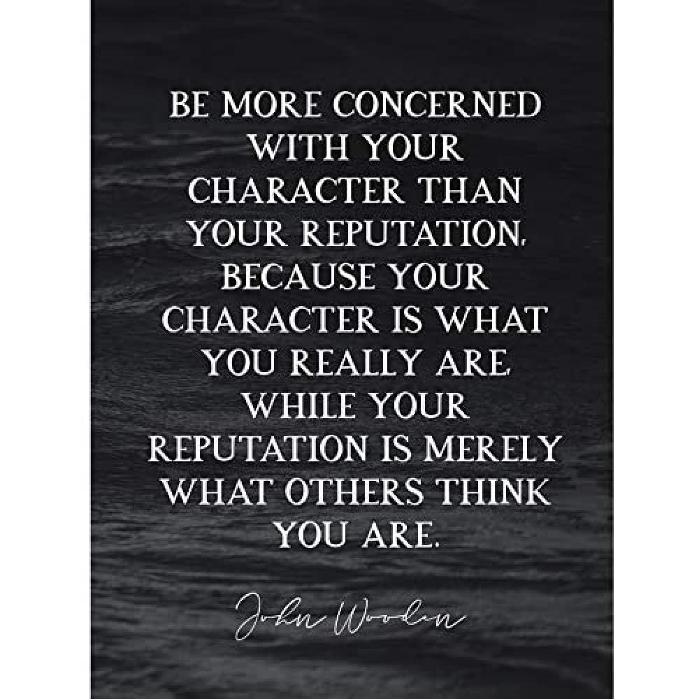 Artery8 Slate Quote John Wooden Character What You Are Coach Unframed Art Print Poster Wall Decor 12x16 inch