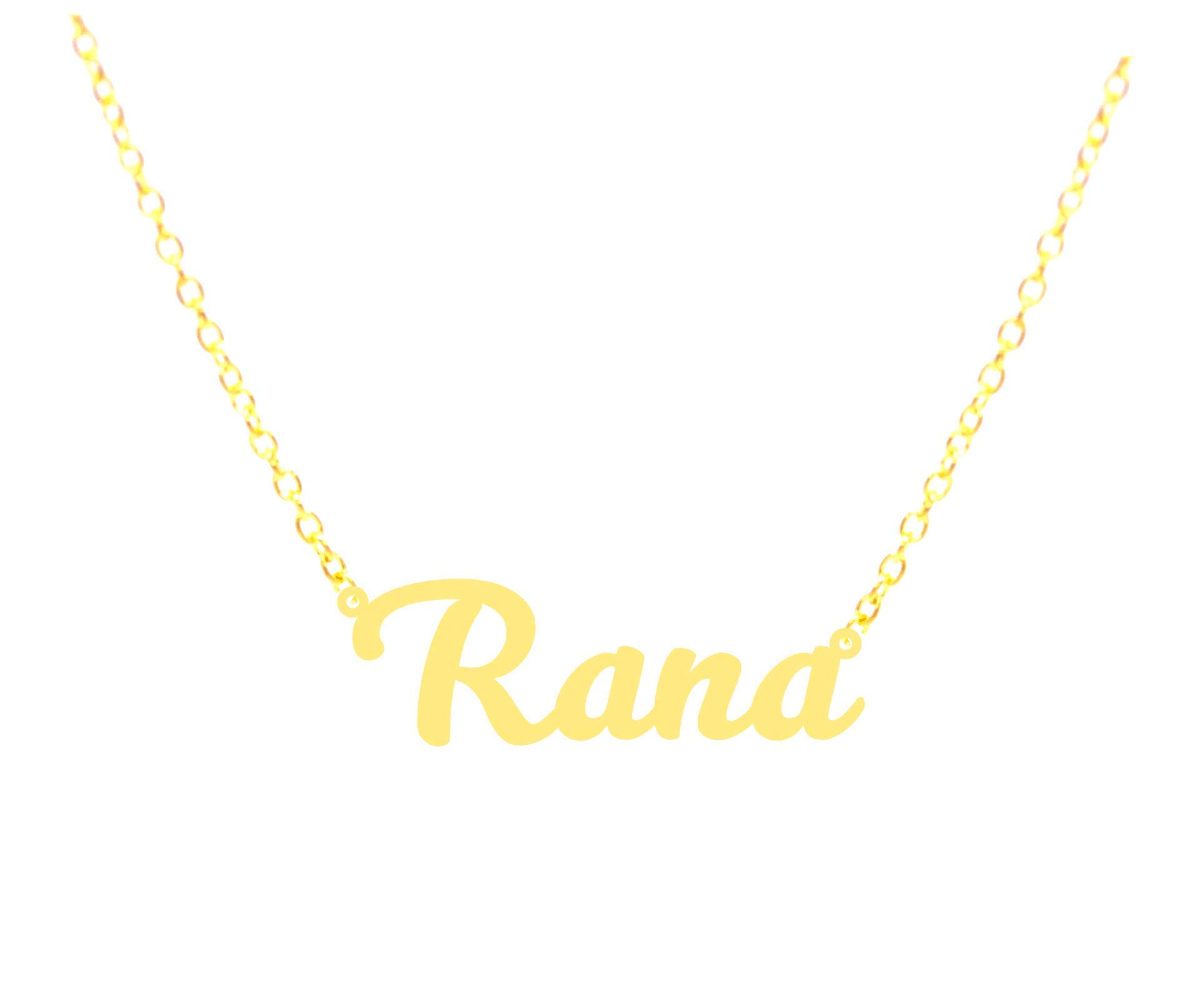 21K Gold Plated Necklace With Name Rana